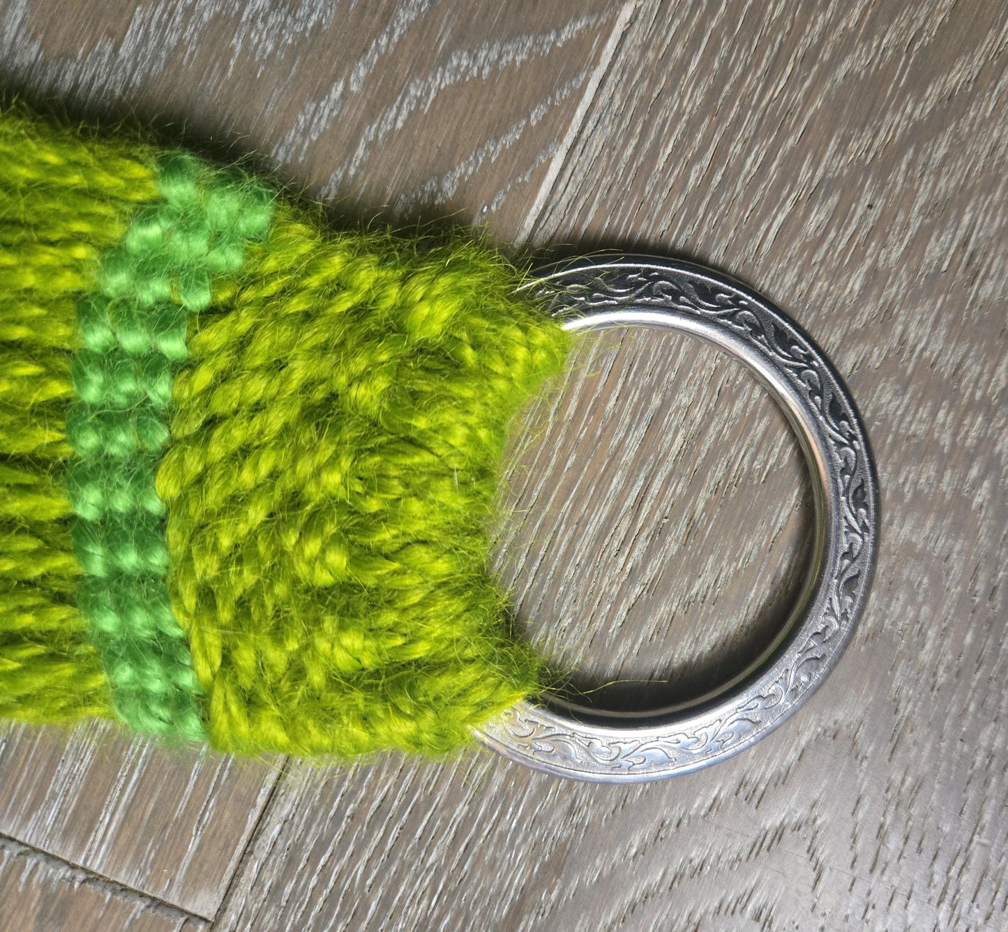 100% Mohair Breast Collar, Equestrian Tack Set for Western Horseback Riding, w/ Stainless Steel Buckles + Leather Tugs, Green, Handmade