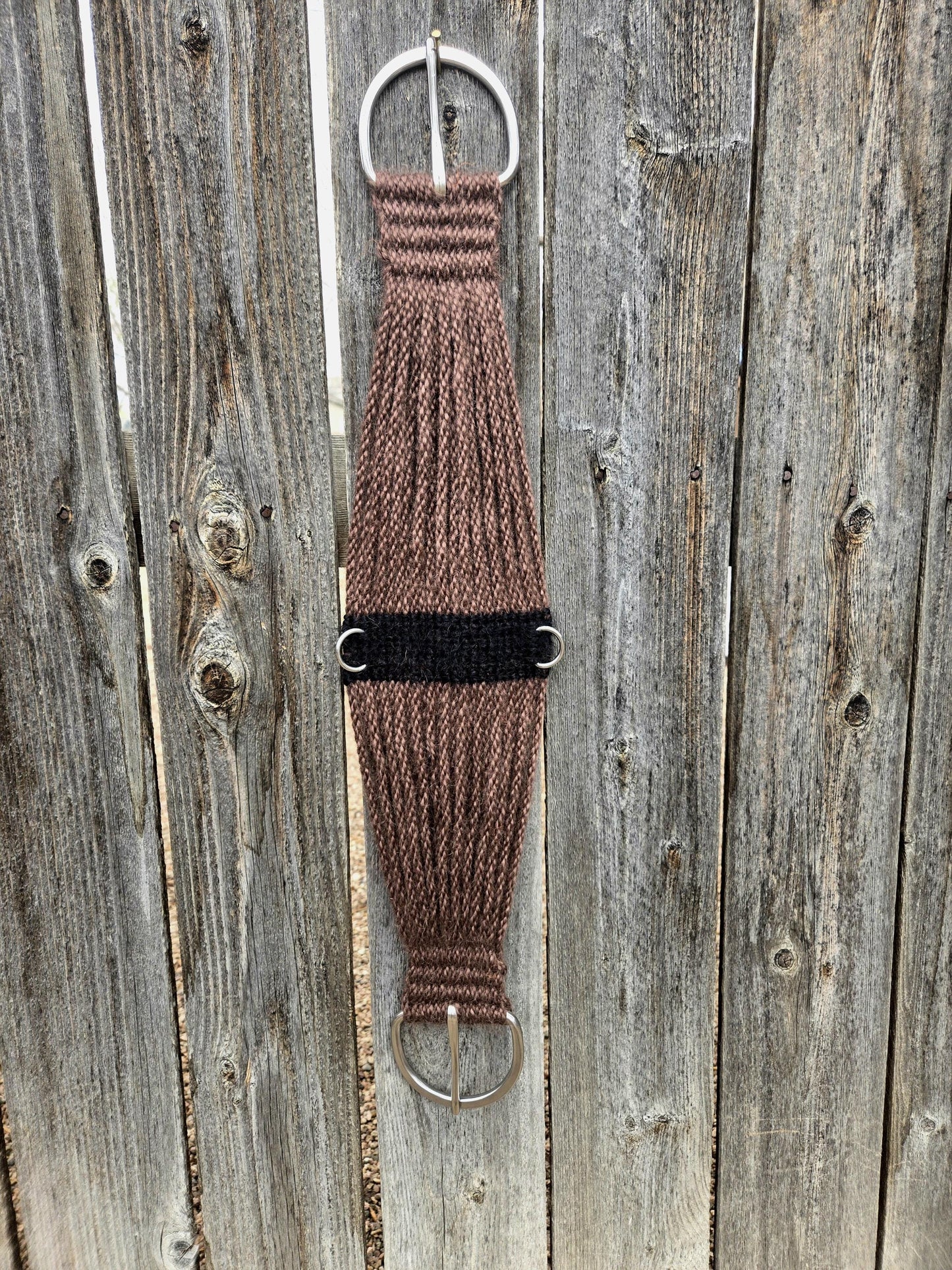 Custom 100% Mohair Roper Cinch for Western Horseback Riding, Stainless Steel Buckles, Gift for Equestrian, Woven Cord Girth, Handmade Tack