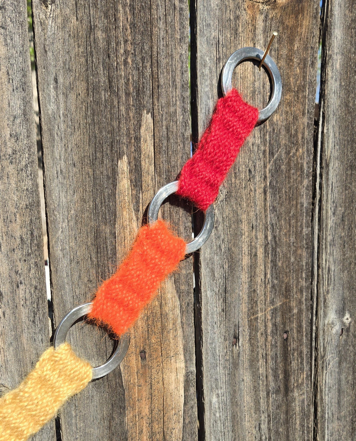100% Mohair Ring Style Breast Collar for Western Horseback Riding w Stainless Steel Hardware + Herman Oak Leather Tugs, Rainbow, Equestrian