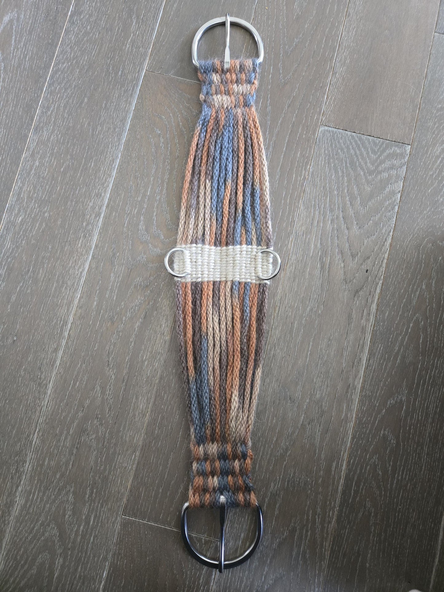 29" Roper Cinch 100% Mohair, for Western Horseback Riding, Stainless Steel Buckles, Gift for Equestrian, Woven Cord Girth, Handmade Tack Set