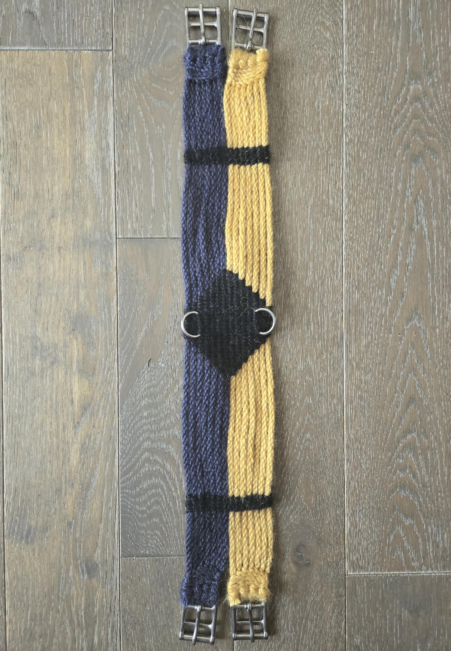 Custom Dressage Girth for Horseback Riding, Handmade from 100% Mohair Cord with Stainless Steel Buckles, You Pick Color and Length
