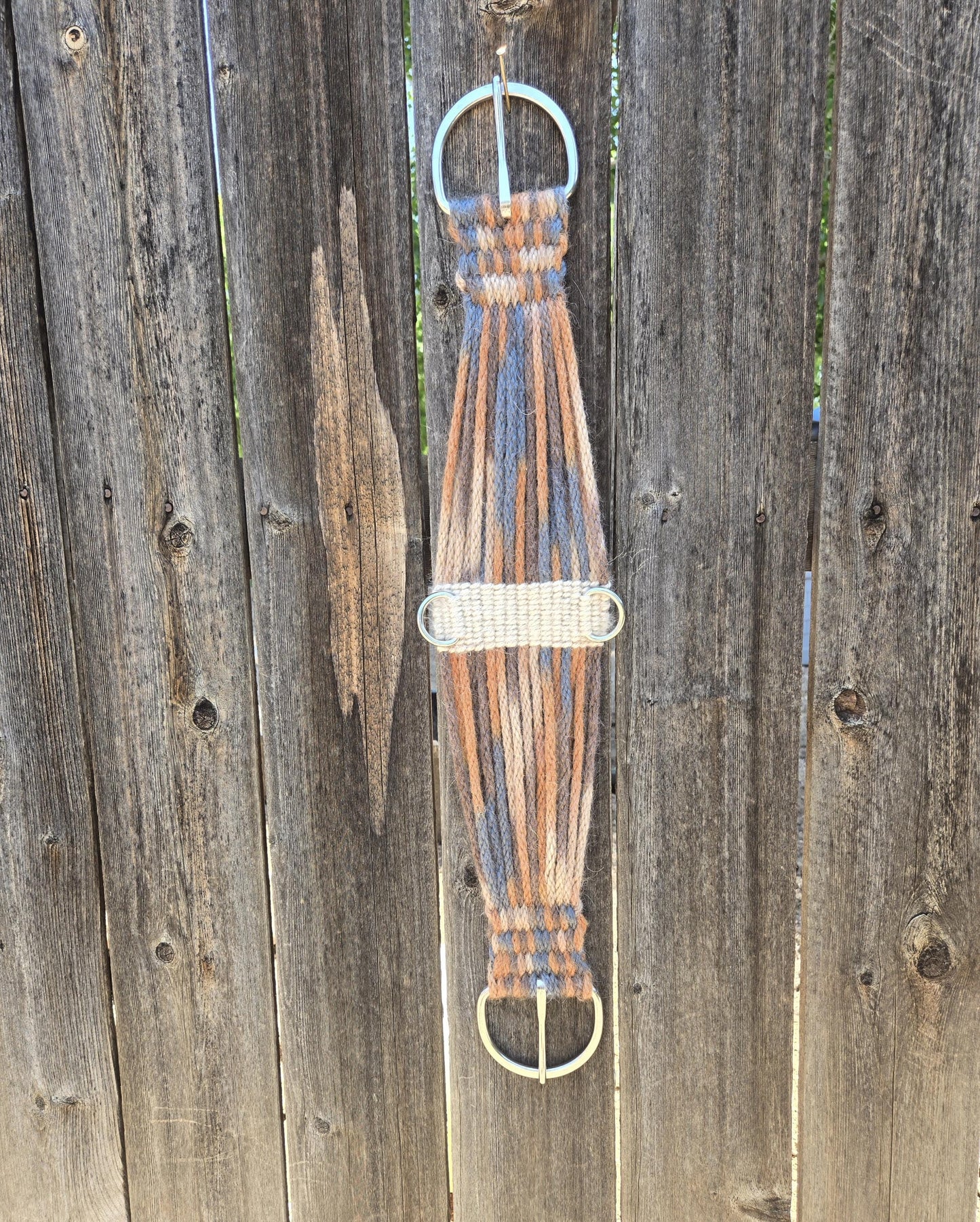 Custom 100% Mohair Roper Cinch for Western Horseback Riding, Stainless Steel Buckles, Gift for Equestrian, Woven Cord Girth, Handmade Tack