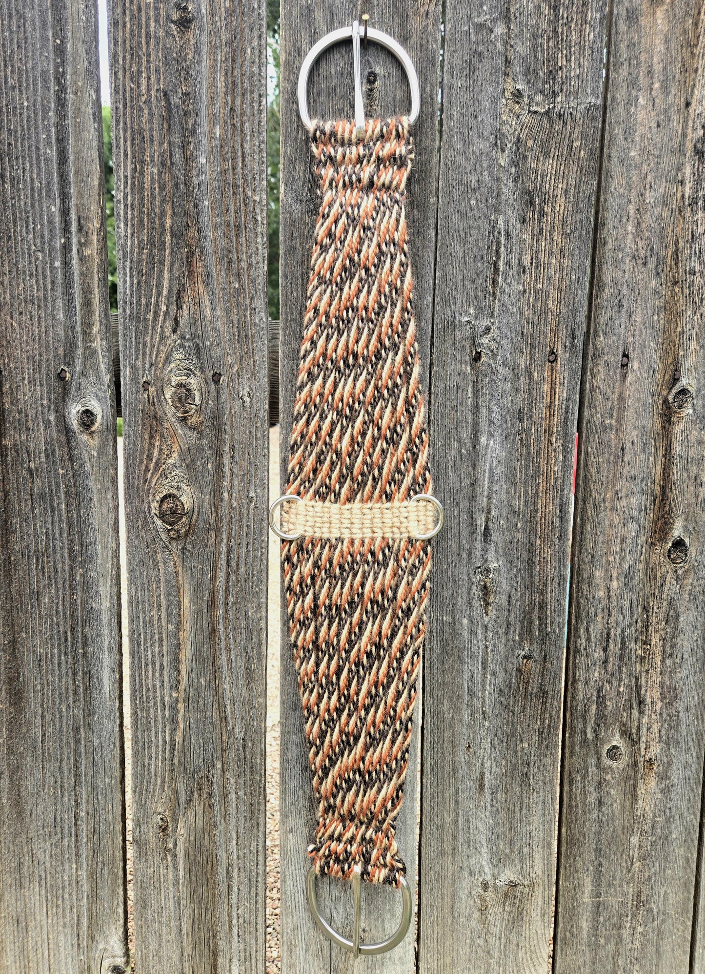 Custom 100% Mohair Roper Cinch for Western Horseback Riding, Stainless Steel Buckles, Gift for Equestrian, Woven Cord Girth, Handmade Tack