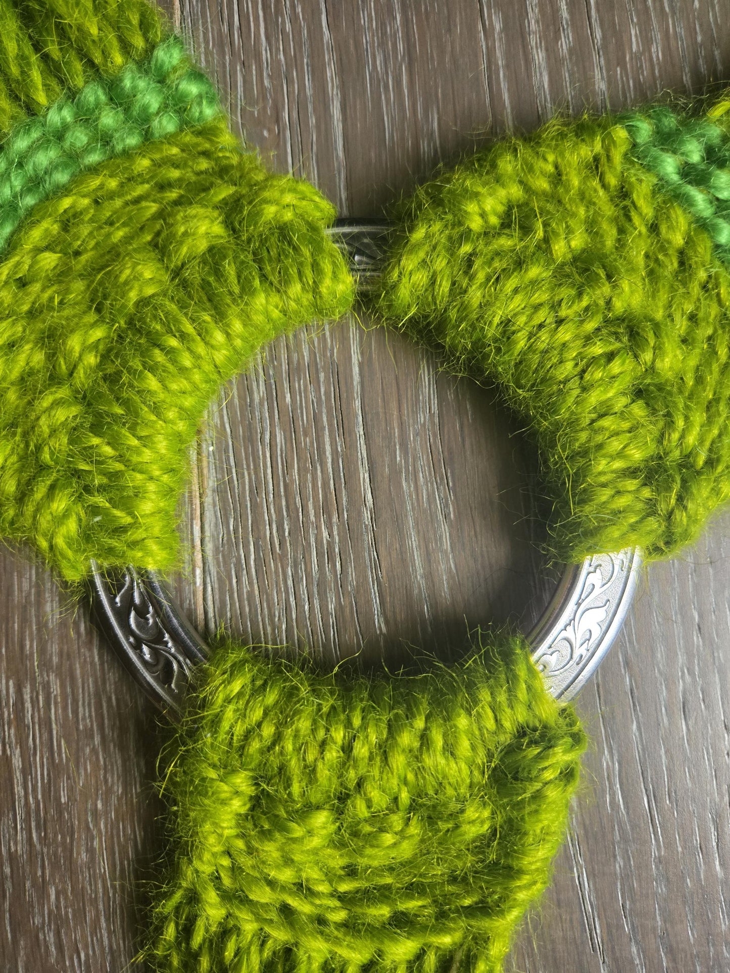 100% Mohair Breast Collar, Equestrian Tack Set for Western Horseback Riding, w/ Stainless Steel Buckles + Leather Tugs, Green, Handmade