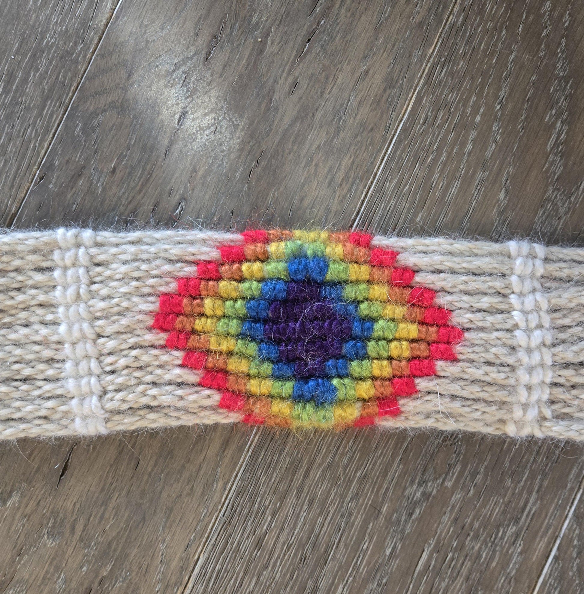 100% Mohair Breast Collar, Equestrian Tack Set for Western Horseback Riding, w/ Stainless Steel Buckles + Herman Oak Leather Tugs, Rainbow