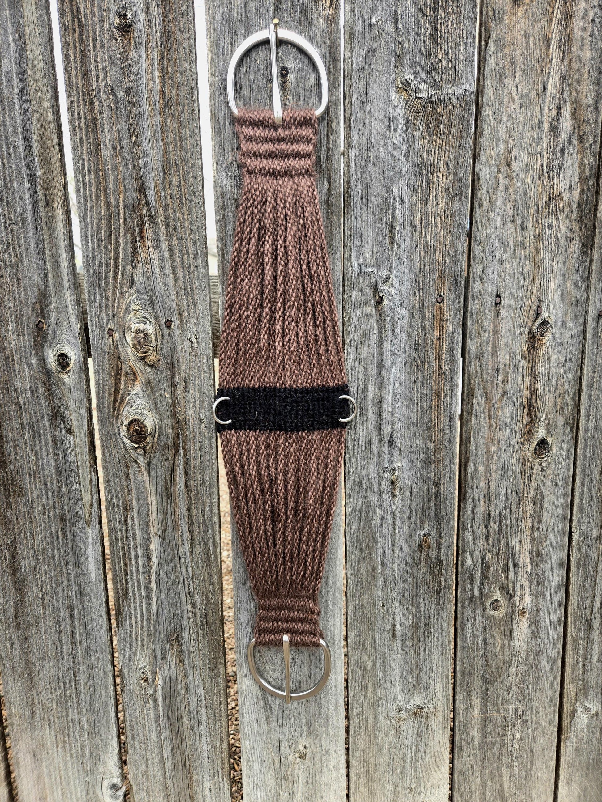Custom 100% Mohair Roper Cinch for Western Horseback Riding, Stainless Steel Buckles, Gift for Equestrian, Woven Cord Girth, Handmade Tack