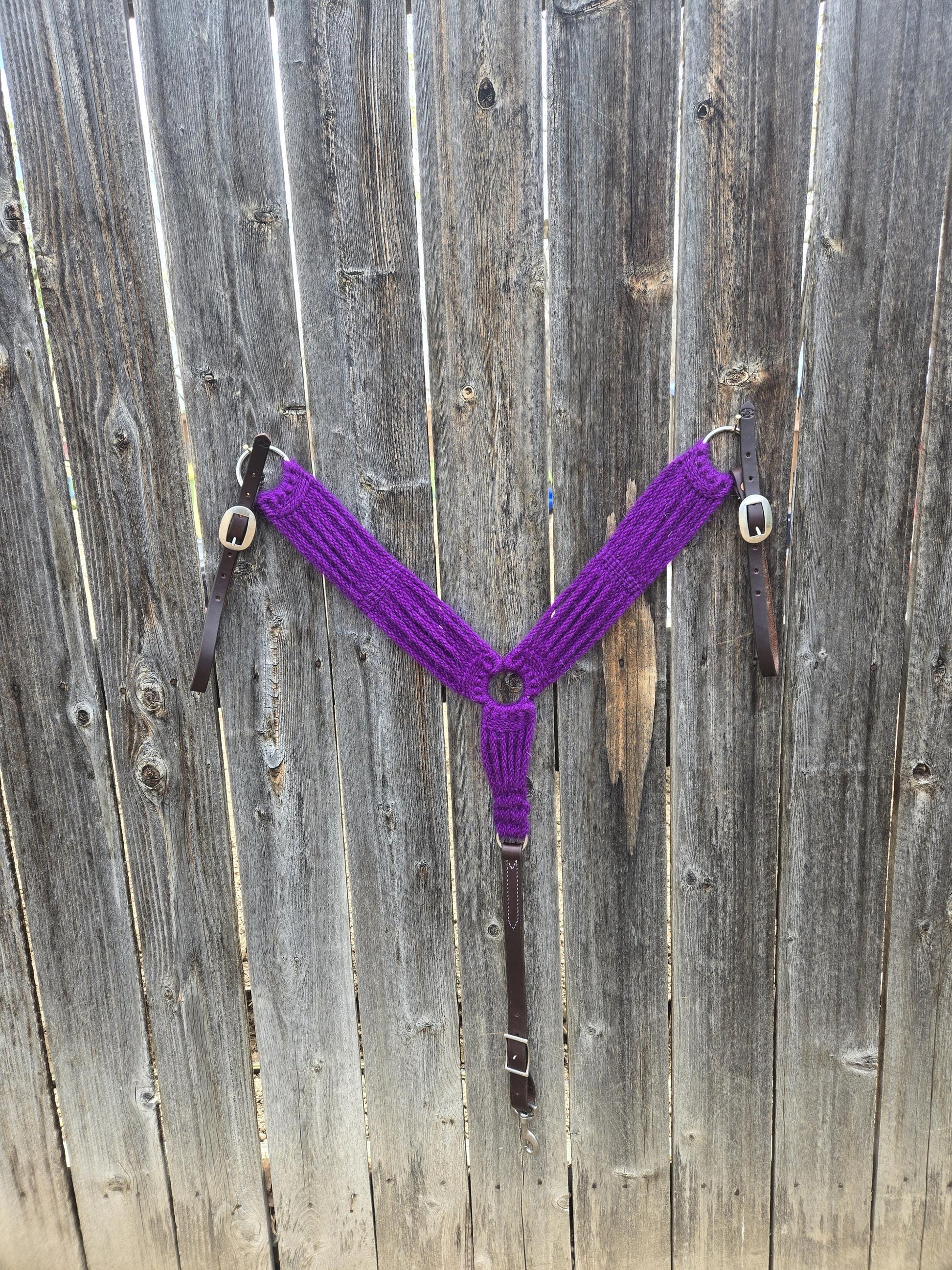 Basic Custom 100% Mohair Breast Collar, Handmade Tack Set for Western Horseback Riding, Stainless Rings + Leather Tugs, Gift for Equestrian