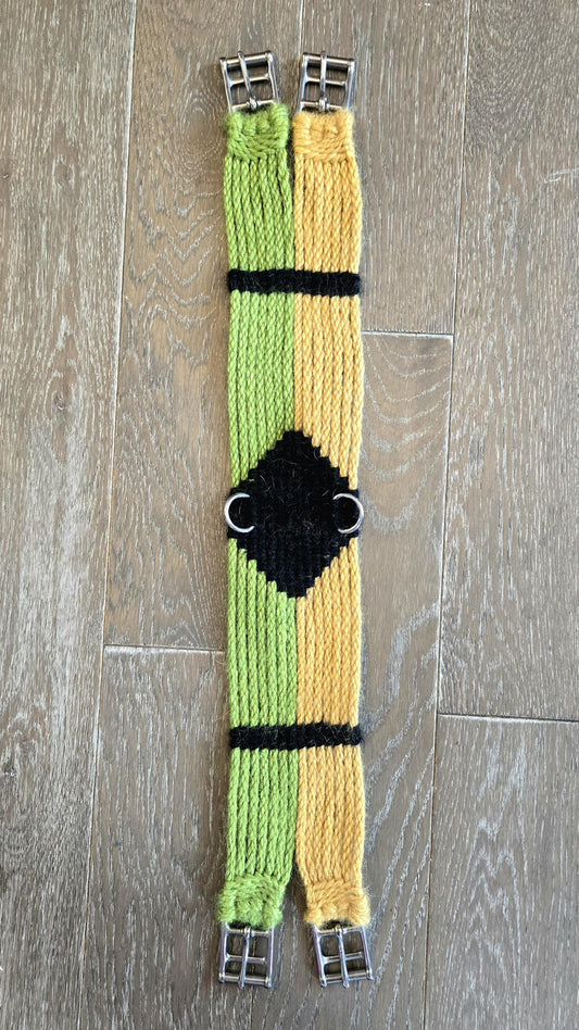 Custom Dressage Girth for Horseback Riding, Handmade from 100% Mohair Cord with Stainless Steel Buckles, You Pick Color and Length