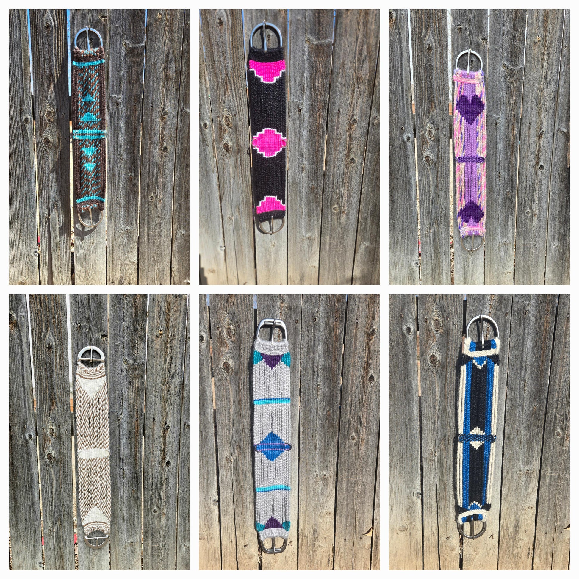 Custom Mohair Cinch w Stainless Steel Buckles, Tack for Western Horseback Riding, Handmade from 100% Mohair, Horse Girth