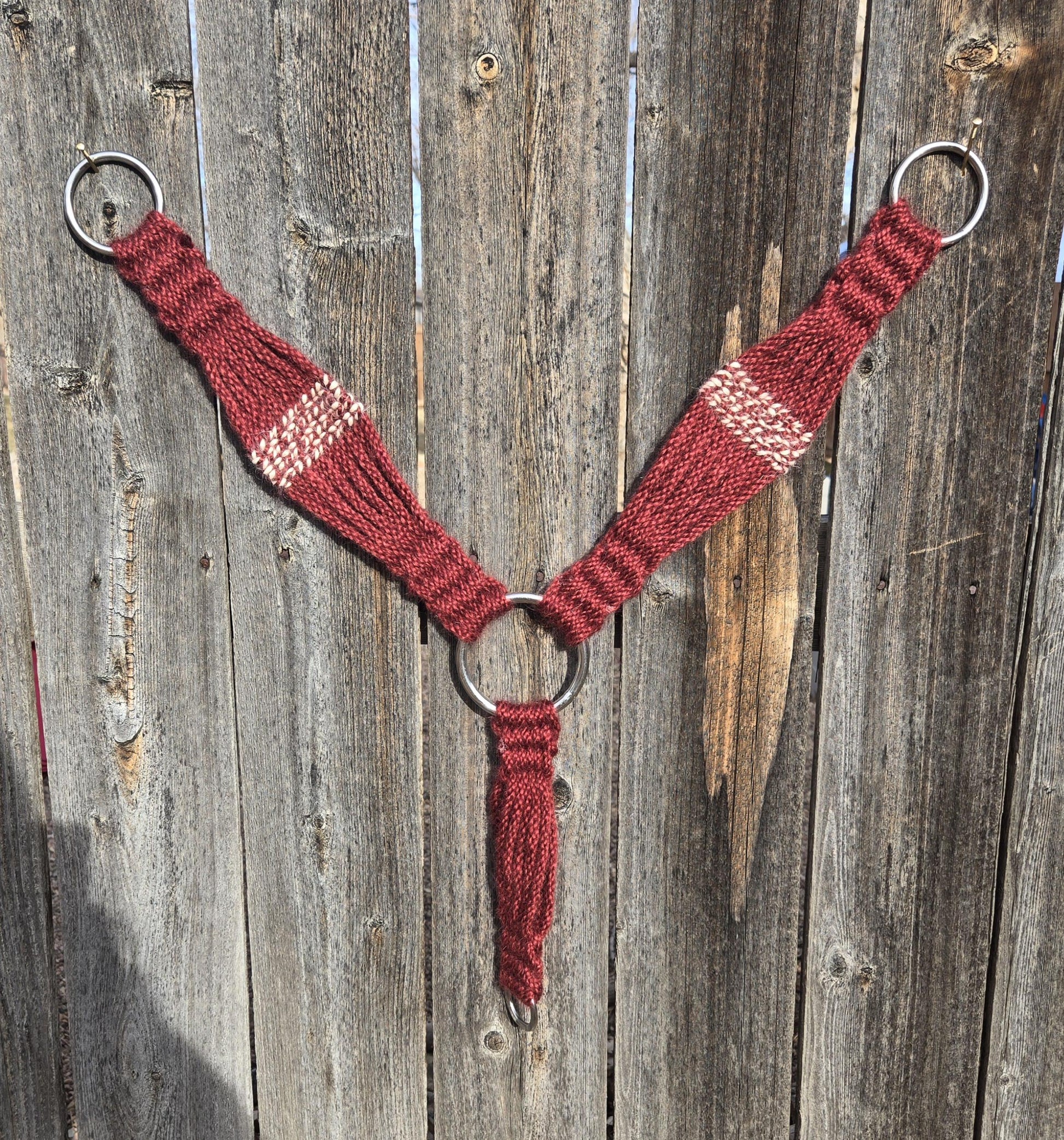 Basic Custom 100% Mohair Breast Collar, Handmade Tack Set for Western Horseback Riding, Stainless Rings + Leather Tugs, Gift for Equestrian