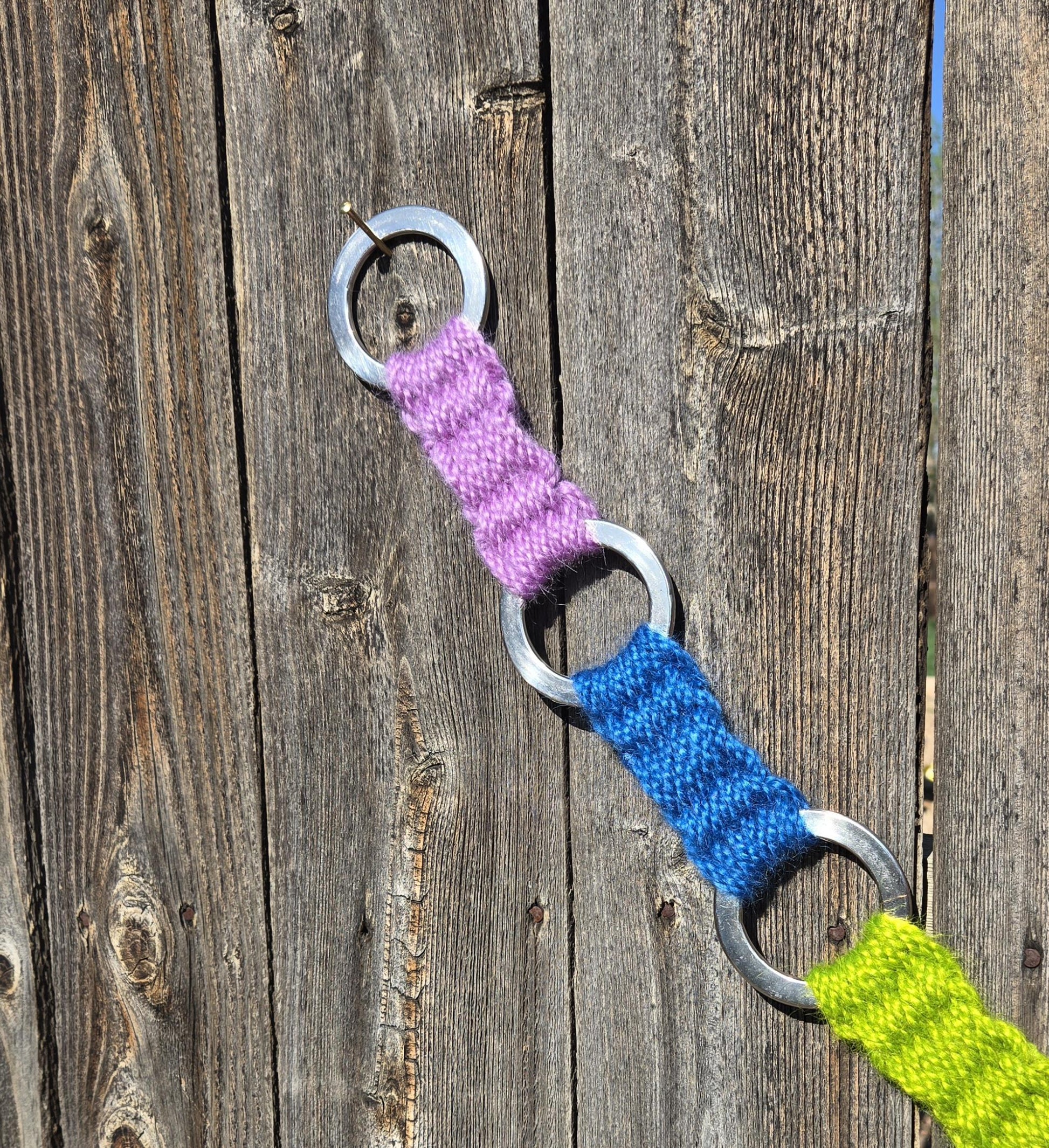 100% Mohair Ring Style Breast Collar for Western Horseback Riding w Stainless Steel Hardware + Herman Oak Leather Tugs, Rainbow, Equestrian