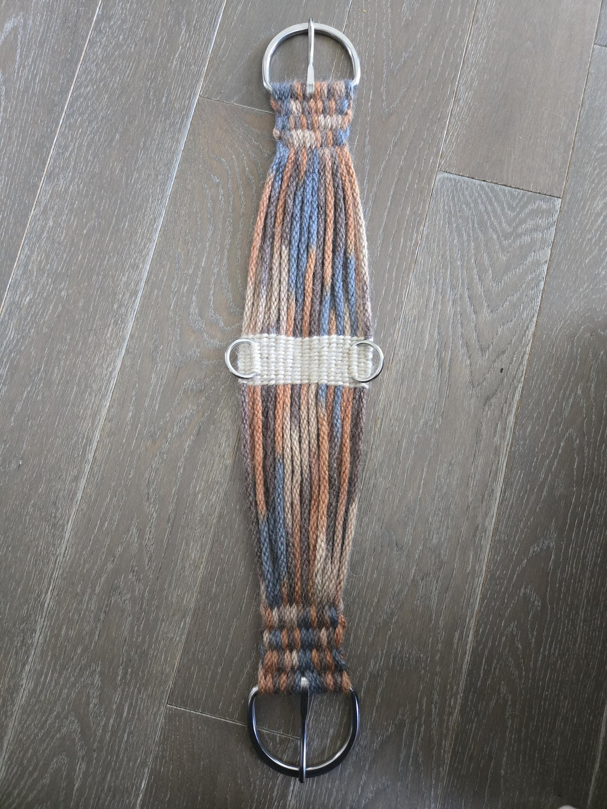 29" Roper Cinch 100% Mohair, for Western Horseback Riding, Stainless Steel Buckles, Gift for Equestrian, Woven Cord Girth, Handmade Tack Set