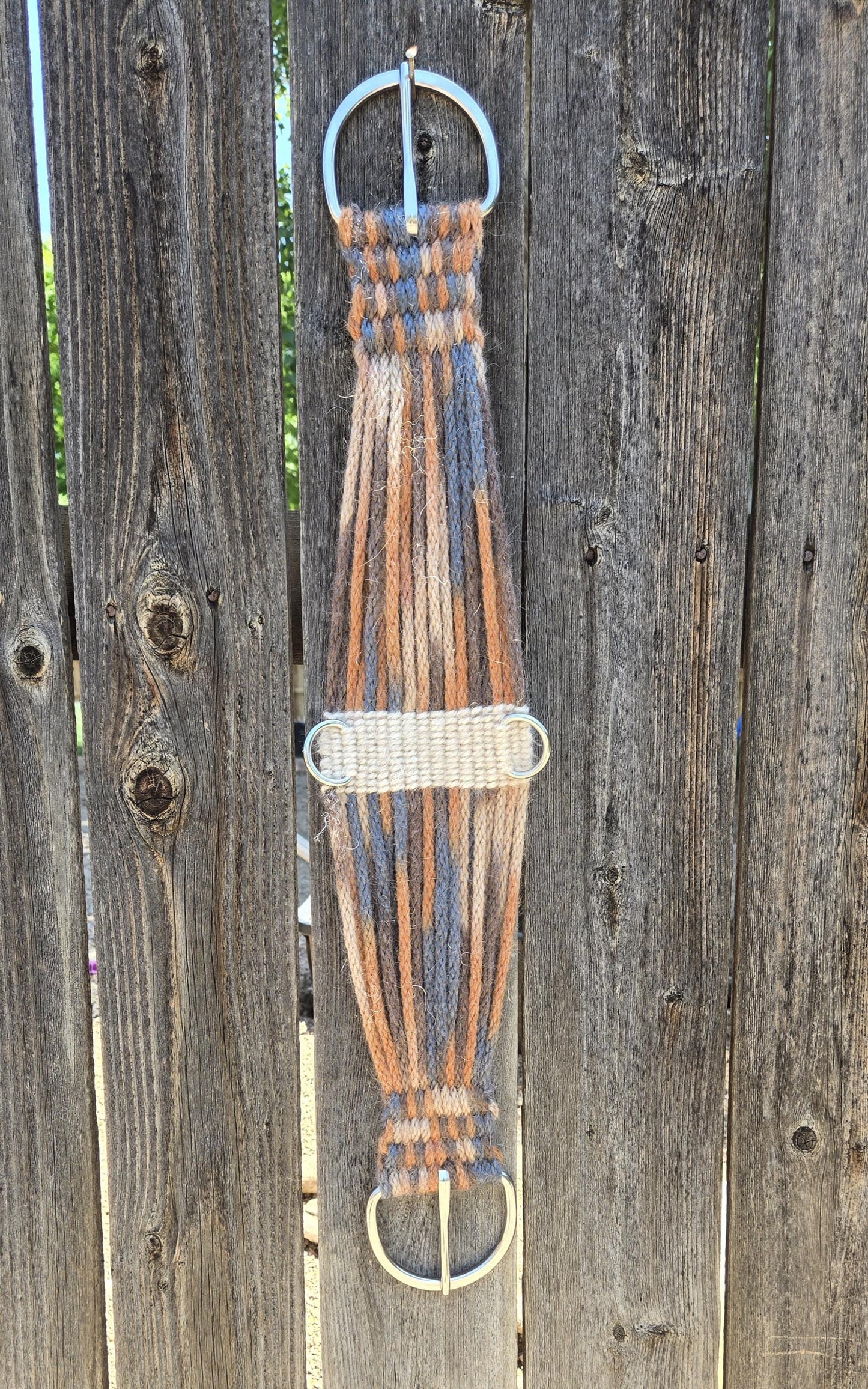29" Roper Cinch 100% Mohair, for Western Horseback Riding, Stainless Steel Buckles, Gift for Equestrian, Woven Cord Girth, Handmade Tack Set