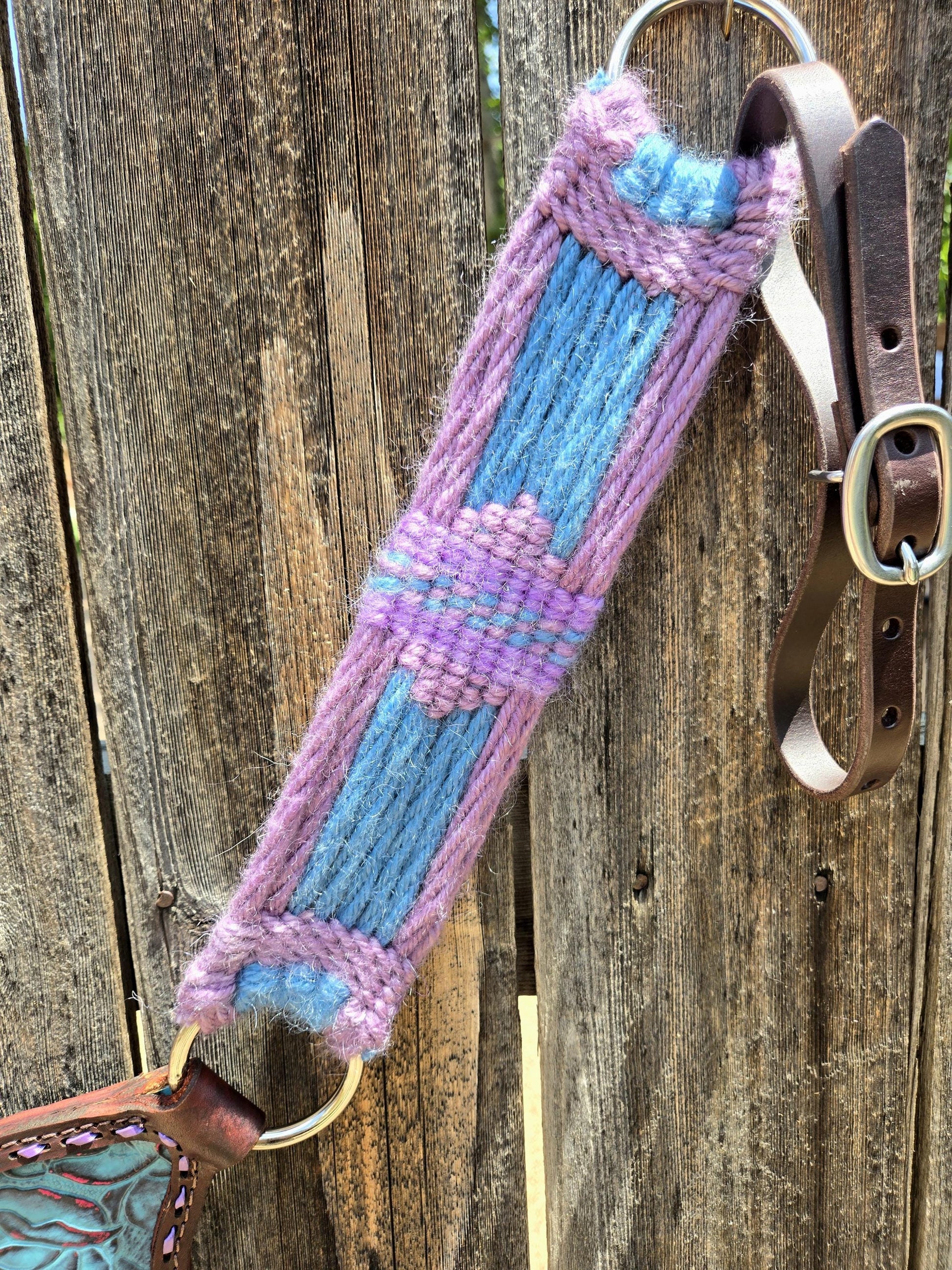 Mohair Breast Collar Gladiator Style, Tack Set for Western Horseback Riding, Herman Oak Leather Tugs, Gift for Equestrian, Horse Show Gear