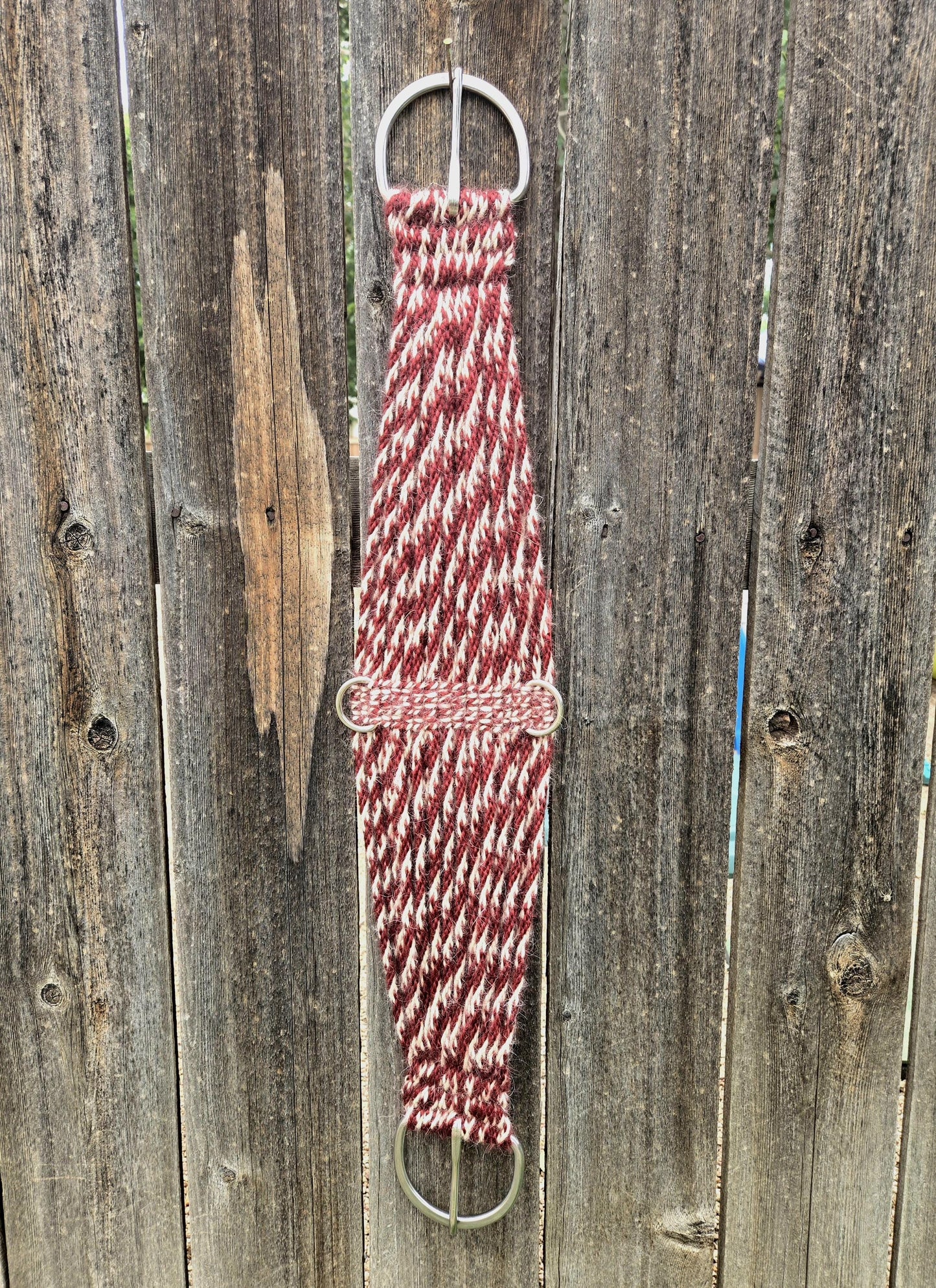 Custom 100% Mohair Roper Cinch for Western Horseback Riding, Stainless Steel Buckles, Gift for Equestrian, Woven Cord Girth, Handmade Tack