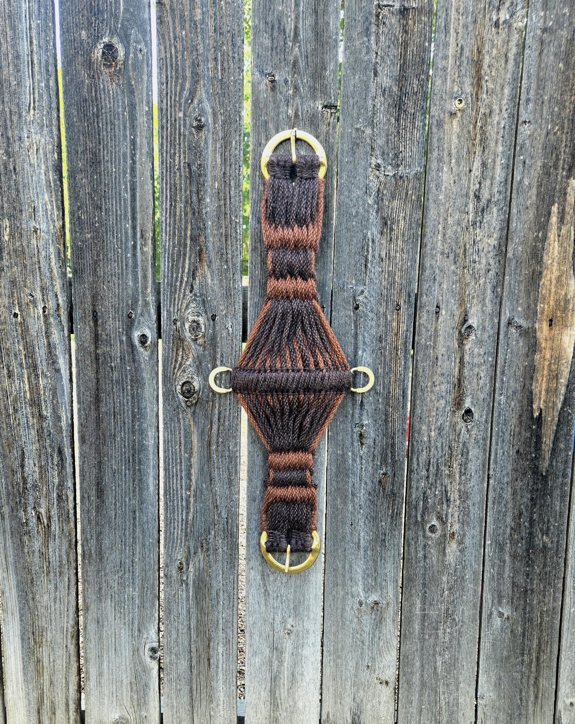 28" Roper Cinch 100% Mohair, for Western Horseback Riding, Brass Buckles, Gift for Equestrian, Double Layer Cord Girth, Handmade Tack Set