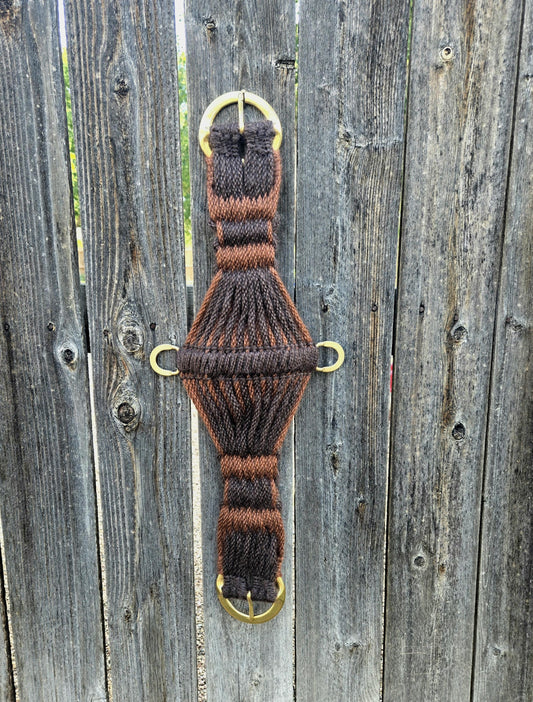 28" Roper Cinch 100% Mohair, for Western Horseback Riding, Brass Buckles, Gift for Equestrian, Double Layer Cord Girth, Handmade Tack Set