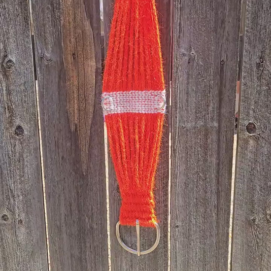 Custom 100% Mohair Roper Cinch for Western Horseback Riding, Stainless Steel Buckles, Gift for Equestrian, Woven Cord Girth, Handmade Tack