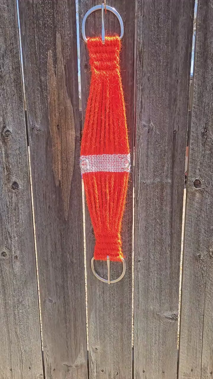 Custom 100% Mohair Roper Cinch for Western Horseback Riding, Stainless Steel Buckles, Gift for Equestrian, Woven Cord Girth, Handmade Tack